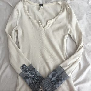 Free people long sleeve fitted shirt tee